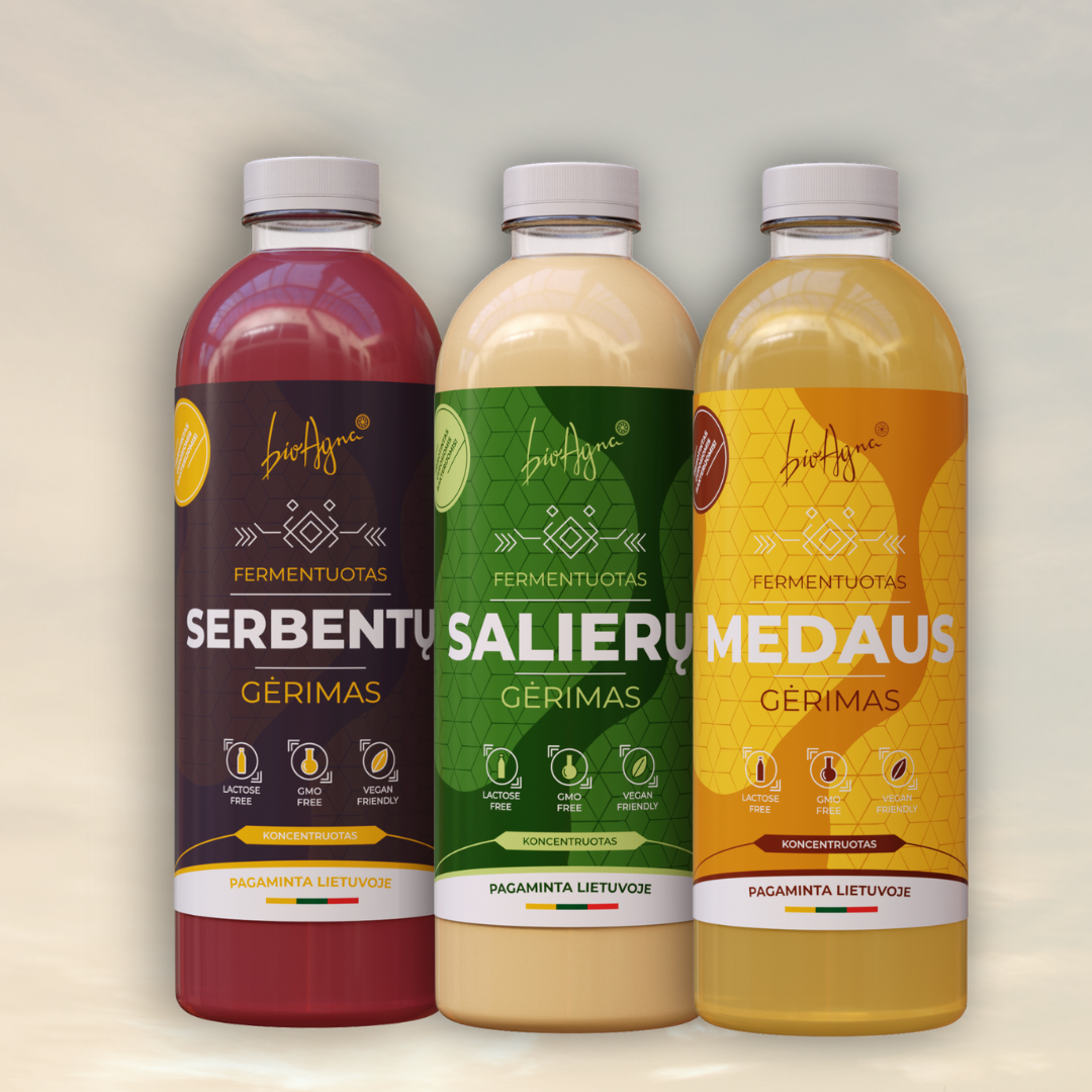 3 Gerųjų Bakterijų Koncentrato Gėrimų Rinkinys